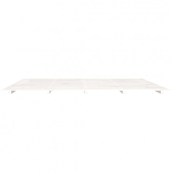 Cadre de lit blanc 200x200 cm bois de pin massif