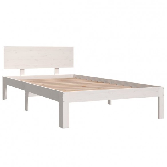 Cadre de lit Blanc Bois de pin massif 100x200 cm