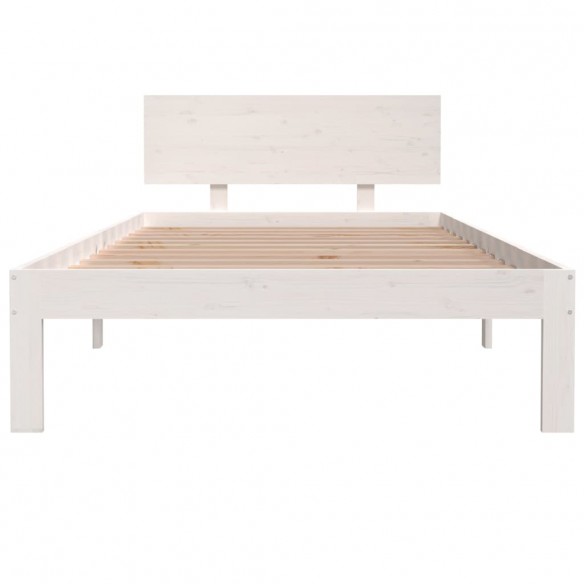 Cadre de lit Blanc Bois de pin massif 100x200 cm