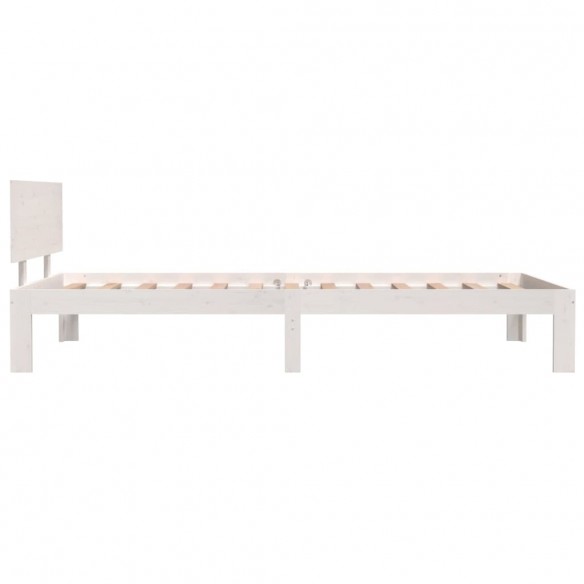 Cadre de lit Blanc Bois de pin massif 100x200 cm