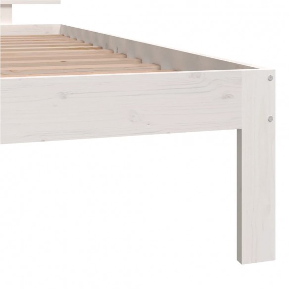 Cadre de lit Blanc Bois de pin massif 100x200 cm