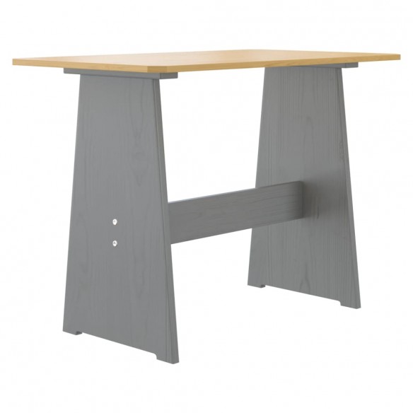 Table à manger avec banc Marron miel et gris Bois de pin solide