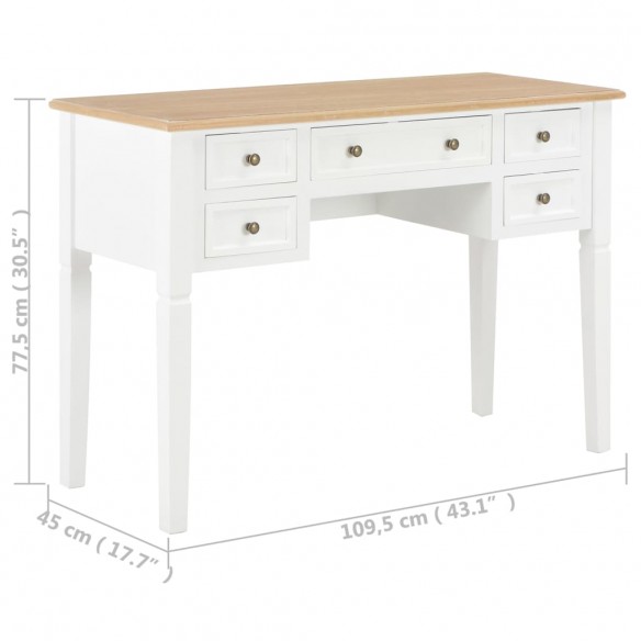 Bureau Blanc 109,5 x 45 x 77,5 cm Bois