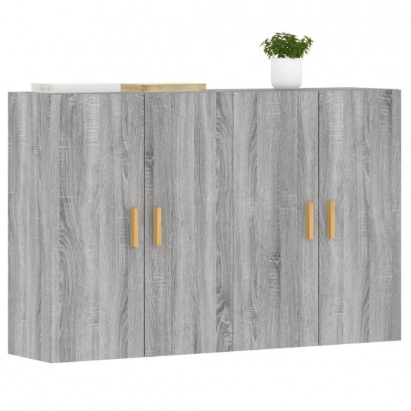 Armoires murales 2 pcs sonoma gris bois d'ingénierie