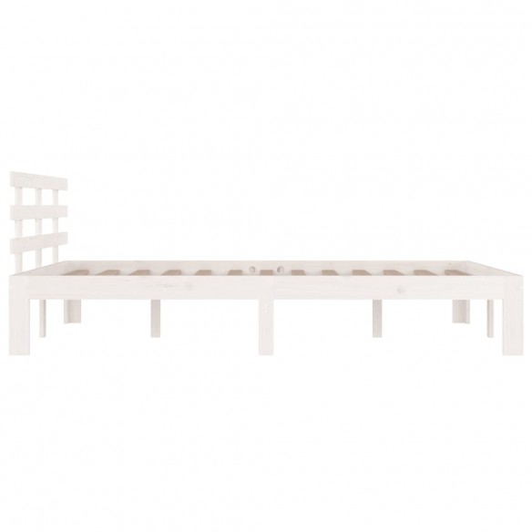 Cadre de lit Blanc Bois massif 180x200 cm Super King