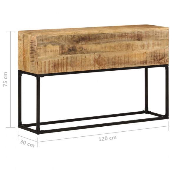 Table console 120x30x75 cm Bois de manguier brut