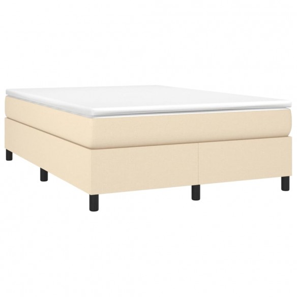 Cadre de lit avec matelas Crème 140x200 cm Tissu