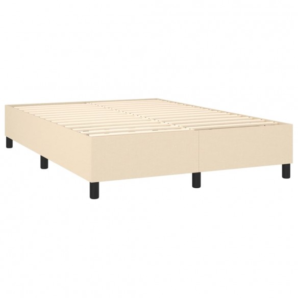 Cadre de lit avec matelas Crème 140x200 cm Tissu