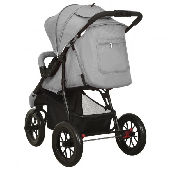 Poussette pour bébé Gris clair Acier