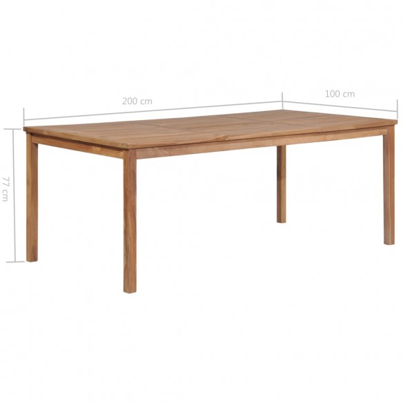 Table de jardin 200x100x77 cm Bois de teck solide