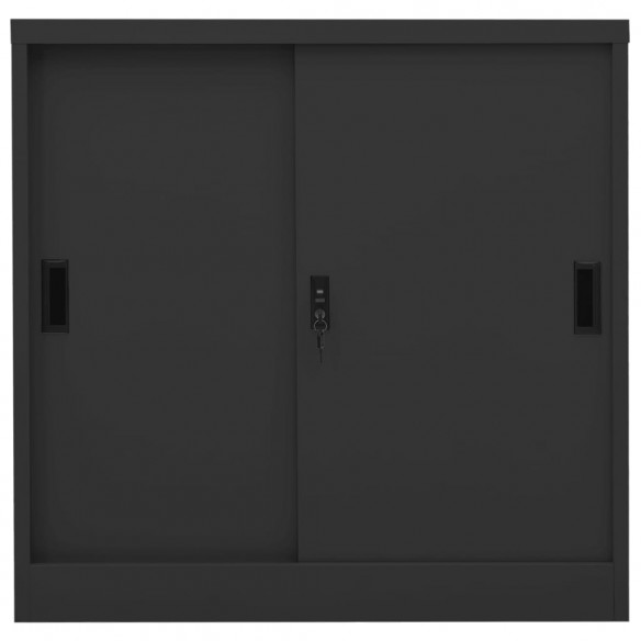 Armoire de bureau porte coulissante Anthracite 90x40x90cm Acier