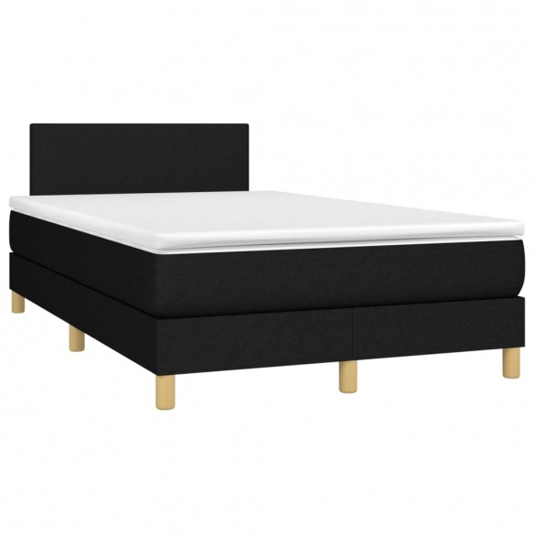 Cadre de lit avec matelas LED Noir 120x200 cm Tissu