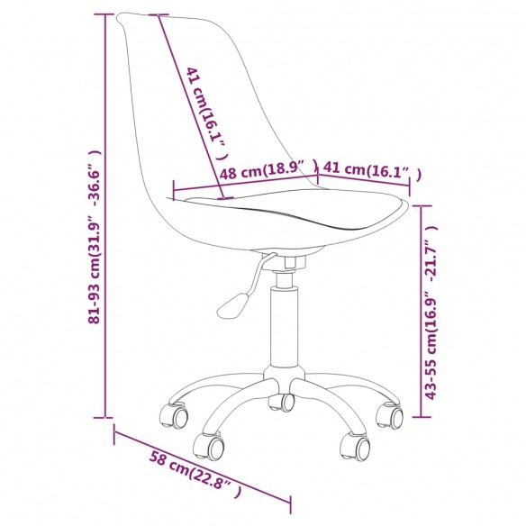 Chaise pivotante de salle à manger Gris clair Tissu