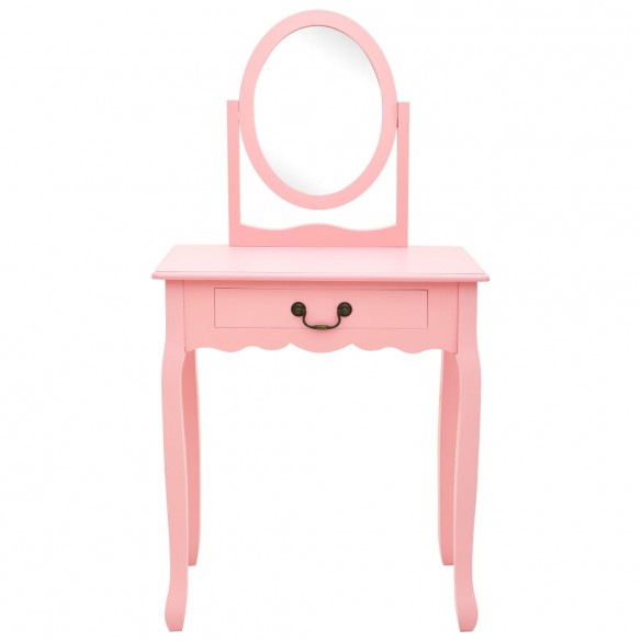 Coiffeuse et tabouret Rose 65x36x128 cm Bois de paulownia MDF