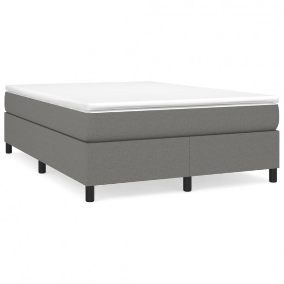 Cadre de lit avec matelas Gris foncé 140x190cm Tissu