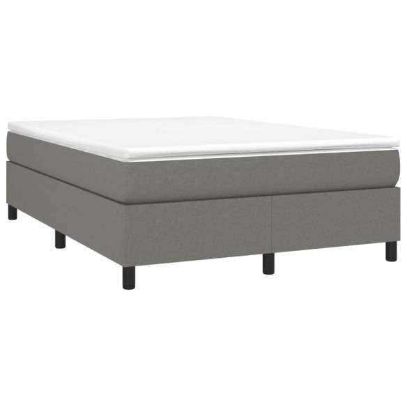 Cadre de lit avec matelas Gris foncé 140x190cm Tissu