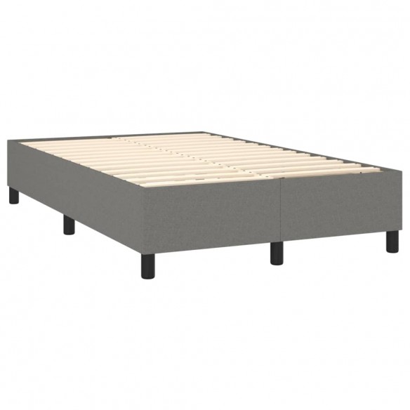 Cadre de lit avec matelas Gris foncé 140x190cm Tissu