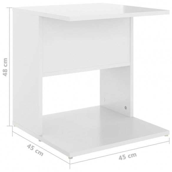 Table d'appoint Blanc brillant 45x45x48 cm Aggloméré