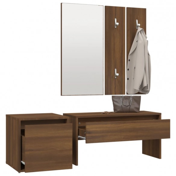 Ensemble de meubles de couloir Chêne marron Bois d'ingénierie