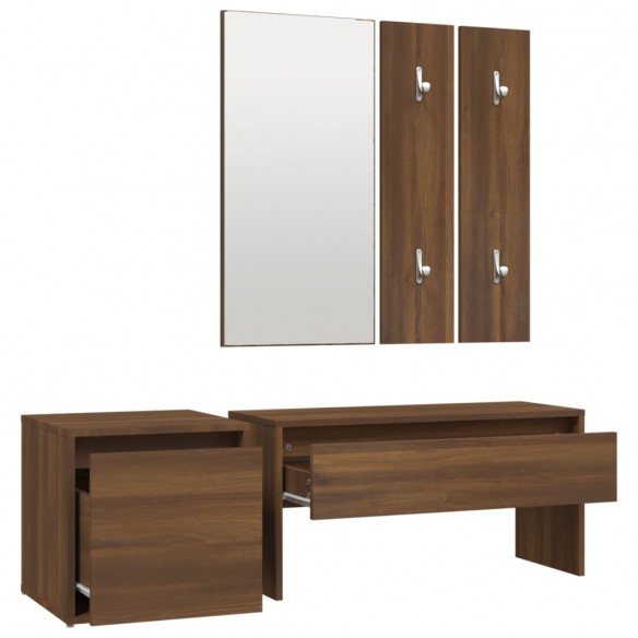 Ensemble de meubles de couloir Chêne marron Bois d'ingénierie