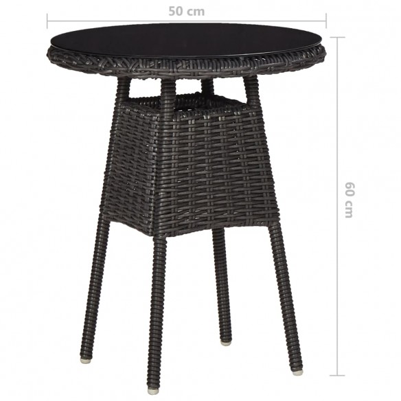 Mobilier de bistro 3 pcs avec coussins Résine tressée Noir