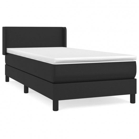 Cadre de lit avec matelas Noir 80x200cm Similicuir