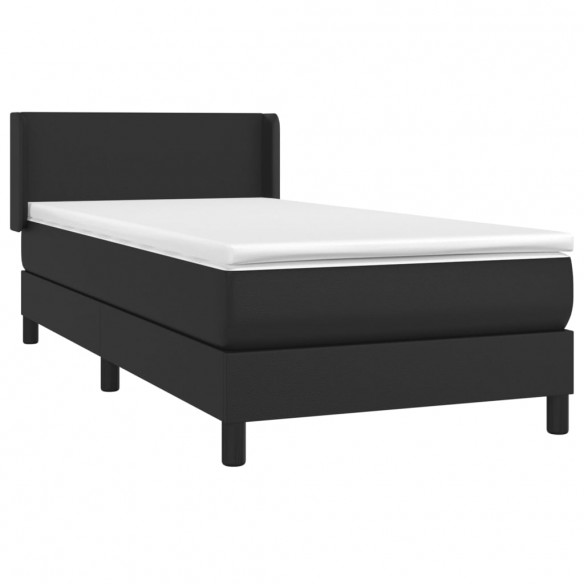 Cadre de lit avec matelas Noir 80x200cm Similicuir