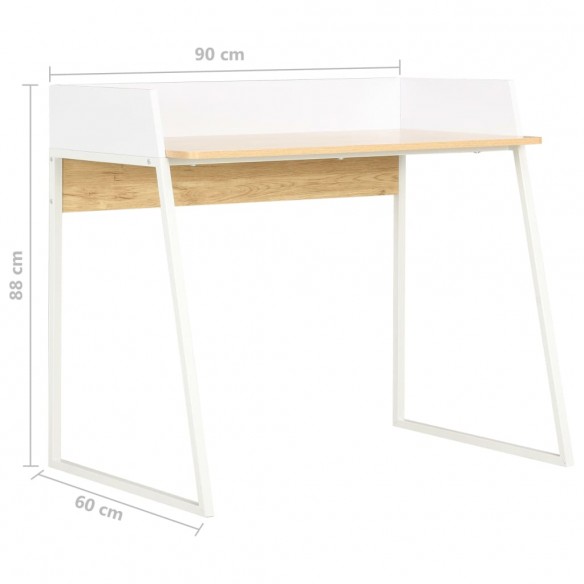 Bureau Blanc et chêne 90 x 60 x 88 cm