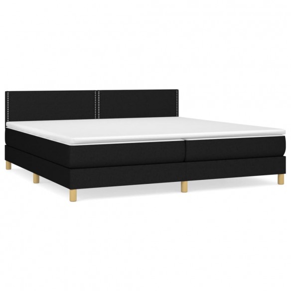 Cadre de lit avec matelas Noir 200x200 cm Tissu