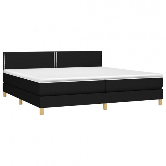 Cadre de lit avec matelas Noir 200x200 cm Tissu