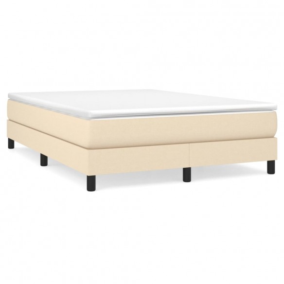 Cadre de lit avec matelas Crème 140x200 cm Tissu