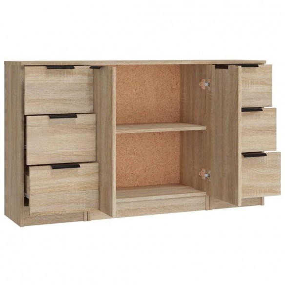 Buffets 3 pcs Chêne sonoma Bois d'ingénierie