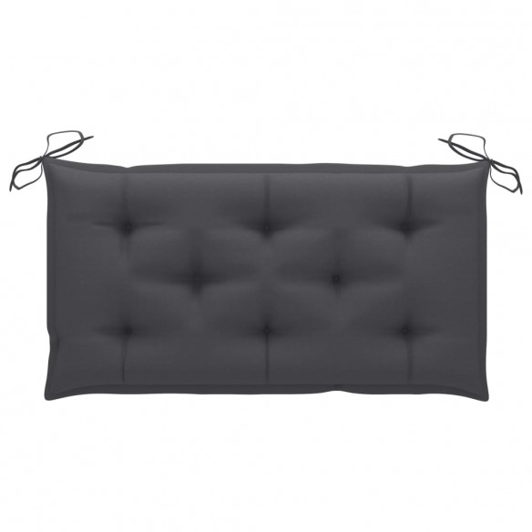 Banc de jardin et coussin anthracite 112 cm Bois de teck massif