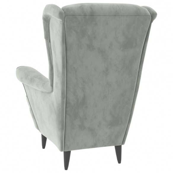 Fauteuil gris clair velours