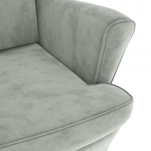 Fauteuil gris clair velours