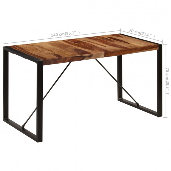 Table de salle à manger 140x70x75 cm Bois de Sesham massif