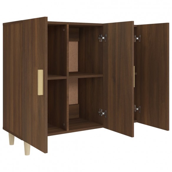 Buffet chêne marron 90x34x80 cm bois d'ingénierie