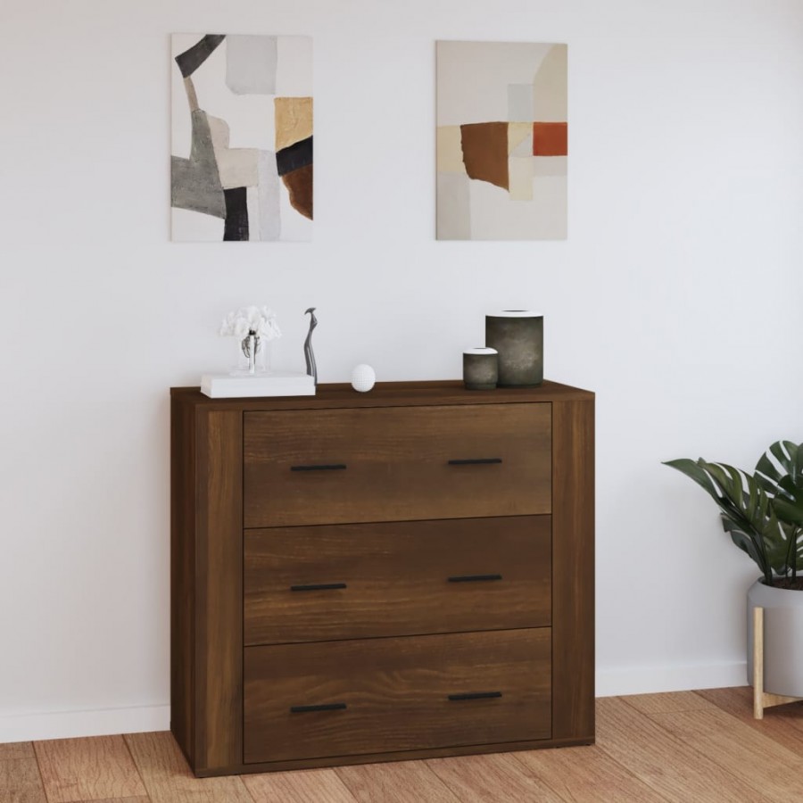 Buffet Chêne marron 80x33x70 cm Bois d'ingénierie