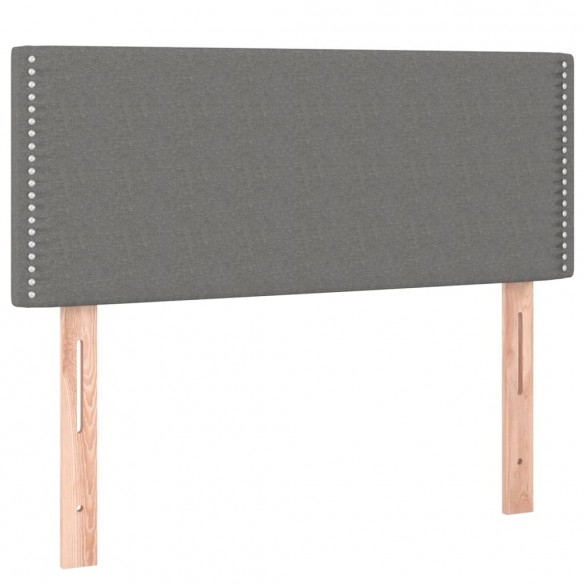 Cadre de lit avec matelas Gris foncé 120x200cm Tissu