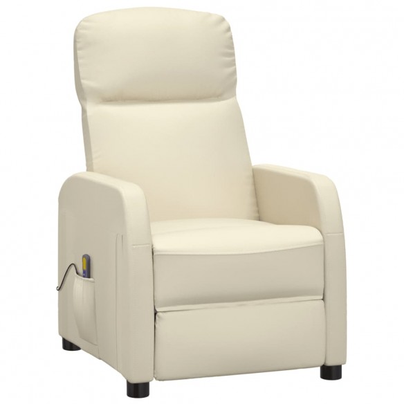 Fauteuil de massage blanc crème similicuir