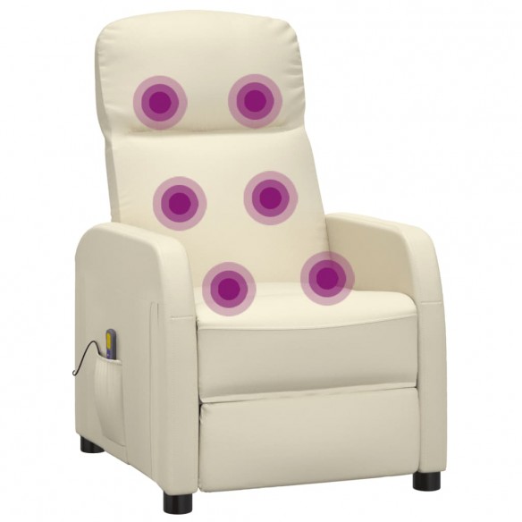 Fauteuil de massage blanc crème similicuir