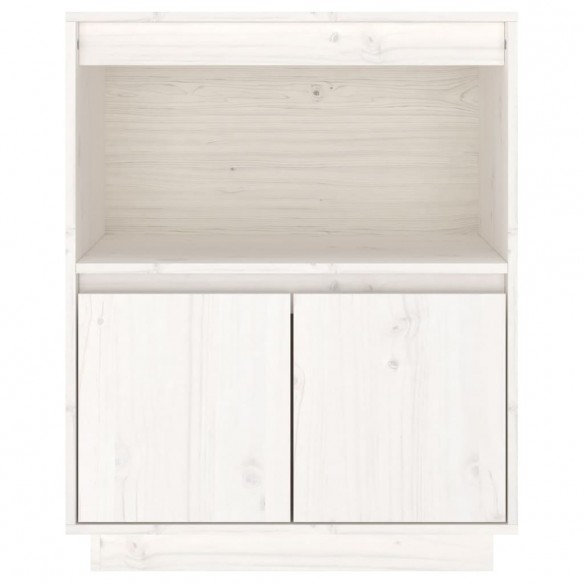 Buffet Blanc 60x34x75 cm Bois massif de pin