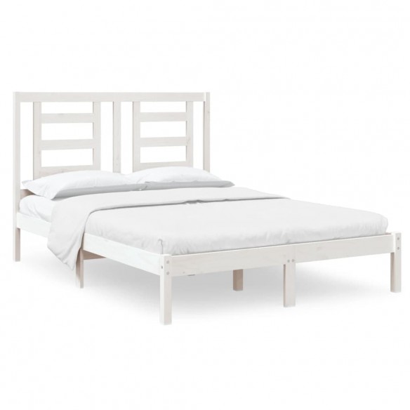 Cadre de lit Blanc Bois massif 120x190 cm Petit Double