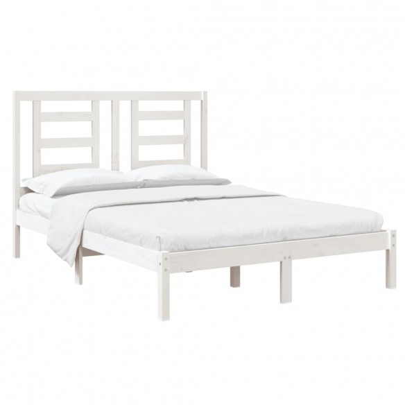 Cadre de lit Blanc Bois massif 120x190 cm Petit Double