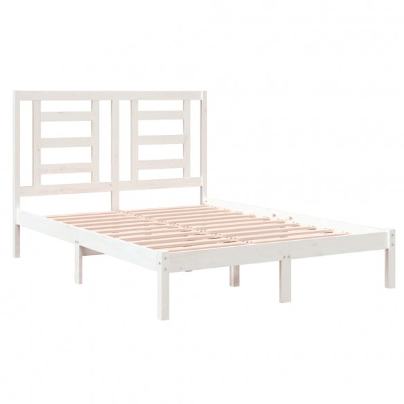 Cadre de lit Blanc Bois massif 120x190 cm Petit Double