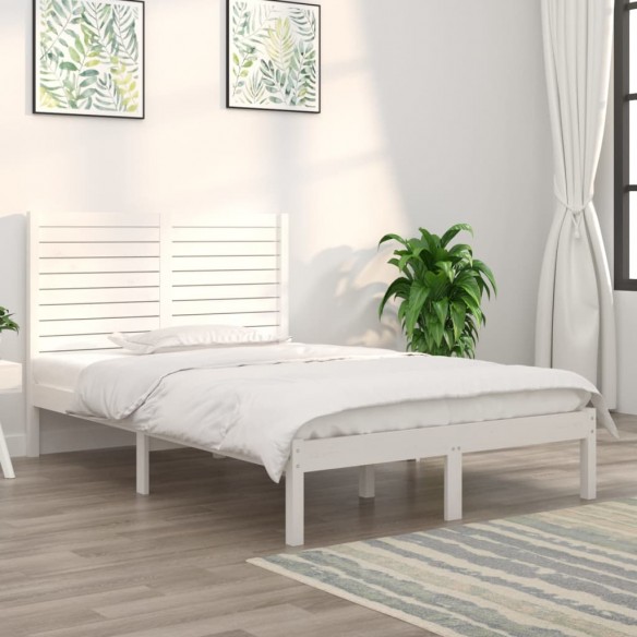 Cadre de lit Blanc Bois massif 120x190 cm Petit Double