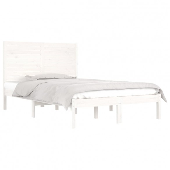 Cadre de lit Blanc Bois massif 120x190 cm Petit Double