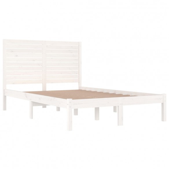 Cadre de lit Blanc Bois massif 120x190 cm Petit Double