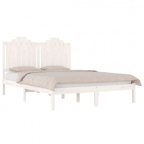 Cadre de lit Blanc Bois de pin massif 120x190 cm Petit Double