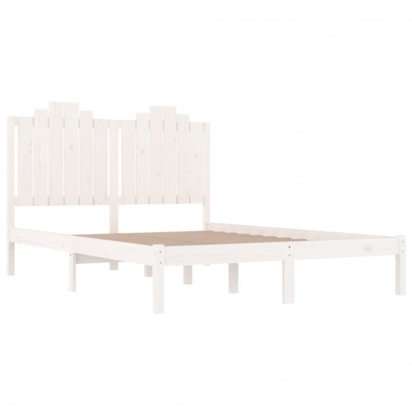 Cadre de lit Blanc Bois de pin massif 120x190 cm Petit Double